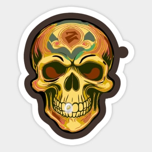 SKULL W/ GOLD TOOTH Sticker